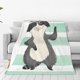 thumbnail image 1 of Balery Cute Raccoon Manta de Felpa Suave y Acogedora – Cobija de Franela Aterciopelada para Cama, Lavable y Cálida para Sofá, Mascotas, Transpirable-60"x50", 1 of 7
