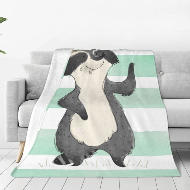 Balery Cute Raccoon Manta de Felpa Suave y Acogedora – Cobija de Franela Aterciopelada para Cama, Lavable y Cálida para Sofá, Mascotas, Transpirable-60"x50"
