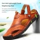 thumbnail image 2 of Par de sandalias de cuero Qarigey para hombre informales elegantes impermeables antideslizantes color sólido, 2 of 6