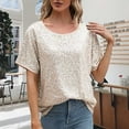 thumbnail image 2 of XIYON Blouse For Women Sequin Tops Sparkly Glitter Blouses Sequined Crew Neck Short Sleeve Shirts For Holiday Club Night Vacation Outfits, 2 of 5