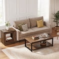 thumbnail image 3 of 24" Square End Table 2-Tier Wooden Sofa Side Table Storage Shelf Rustic Farmhouse Style Rustic Brown For Living Room Bedroom Small Spaces, 3 of 7