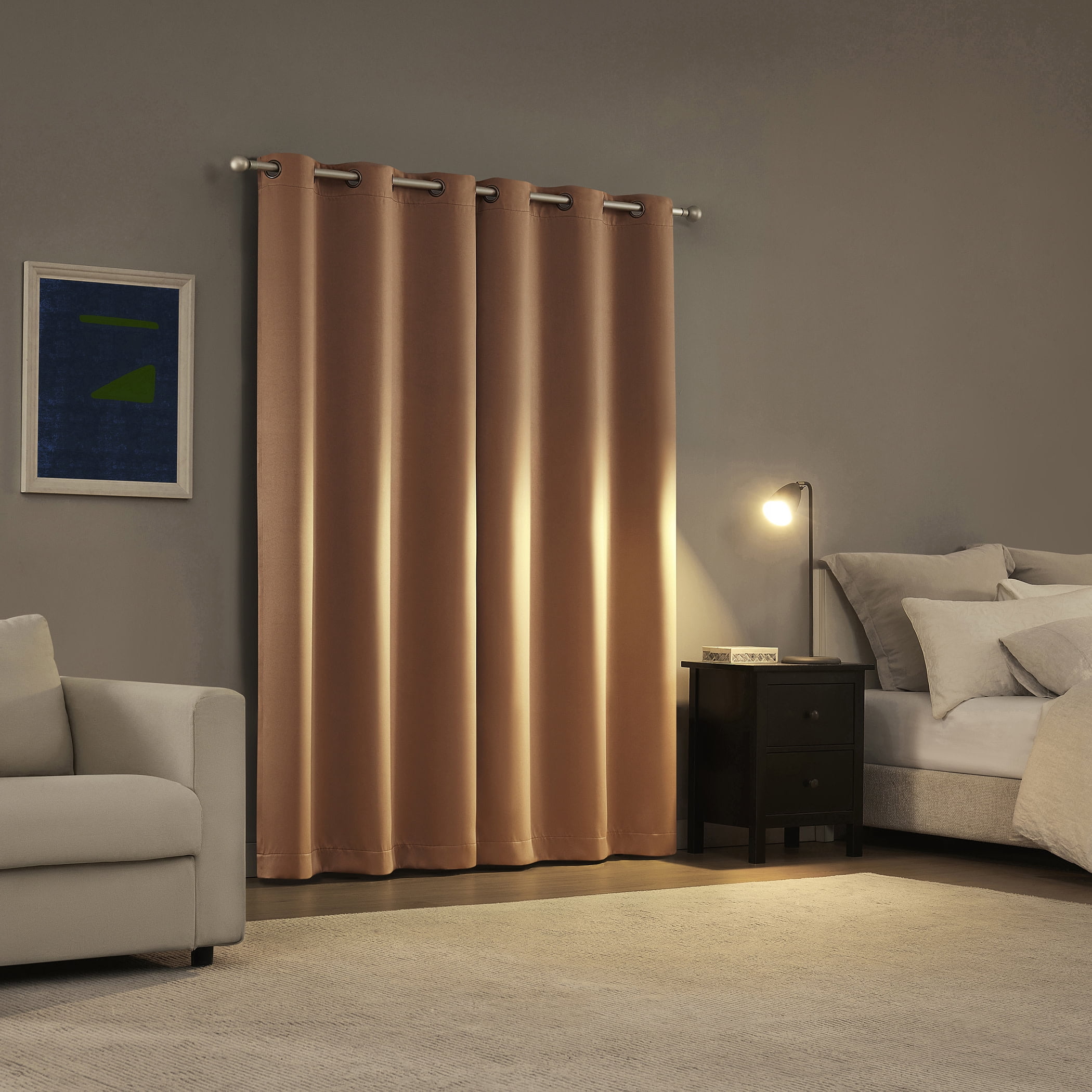 Sun Zero Graham 2-pack Magnetic Closure 100% Blackout Grommet Curtain Panel Pair, 40"W x 72"L, Dusty Terracotta