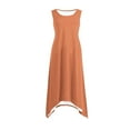 thumbnail image 5 of Liquidation d'Été 2025! Robe pour Femme Grande Taille, Liquidation de Robes d'Été pour Femmes, Robes pour Femmes Sans Manches à Col Rond avec Cordon, Robe Décontractée à Volants Évasée Courte, 5 of 5