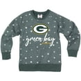 thumbnail image 2 of Girls Youth Wes & Willy  Green Green Bay Packers Shimmer Star Reverse Fleece Pullover Sweatshirt, 2 of 3