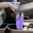 thumbnail image 7 of 30 oz Tumbler with Handle and Straw Lid, Double Walled Vacuum Insulated Water Bottle Leakproof Tumbler Travel Coffee Mug Thermal Cup, Cupholder Friendly for Office, , , Purple, 7 of 7