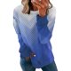 thumbnail image 1 of ICHUANYI Clearance Women Long Sleeves Casual Shirts Printing Round Neck Sweatshirt Pullover Loose Tunic Tops(Light Blue, XL) ICHUANYI WER2023081404149, 1 of 5