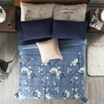 thumbnail image 2 of Vianney Sherpa Blanket Twin-Full Size 71" x 87" Double-Sided Ultra-Soft Navy Blue Floral Plush Cozy Throw for Year-Round Warmth, 2 of 7