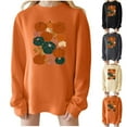 thumbnail image 2 of Frostluinai Punpkin Sweatshirts for Women Thanksgiving Long Sleeve Pullover Tops Crew Neck Funny Print Sweat Shirts Womens Sweatshirts, 2 of 5