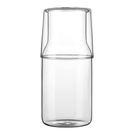 

500Ml Bedside Water Carafe Set with Tumbler Glass Set for Bedroom Nightstand Glass Mouthwash Bottle for Bathroom