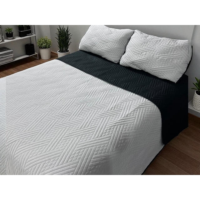 Edredón Ligero Individual Doble Vista Con Funda de Almuada Oxford-plata