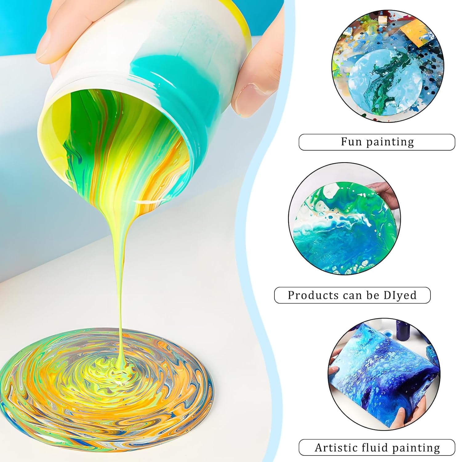 XIXISUSU Silicone Oil for Acrylic Pouring, Silicone Acrylic Paint Pouring Oil, 100% Pure Liquid Oils to Create Cells in Paintings - Professional Fluid Art Supplies (8 oz)