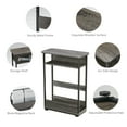 thumbnail image 2 of End Table for Narrow Space, 3 Tier Narrow Side Tables Modern Sofa Table with Storage Shelf, Bedside Table Slim Nightstand with Magazine Rack Living Room Home Office,Grey, 2 of 8