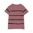 thumbnail image 4 of AJTQTH Shirts for Kids Striped Crewneck T-Shirt Tops Girls Boys Unisex Short-Sleeved Tees Summer Relaxed Fit Lightweight Clothes Outfits Pink 13 Years, 4 of 5