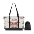 thumbnail image 7 of FORMRS Canvas Laptop Tote Bag for Women with 15.6" Computer Compartments Shoulder Handbag, Beige Christmas Santa, 7 of 7