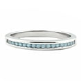 thumbnail image 1 of Trustmark Aquamarine Ice CZ Semi Eternity Wedding Band Ring, Lakoda BAQ sz11.5, 1 of 2
