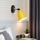 thumbnail image 4 of Aplique de pared moderno | Lámpara de lectura de noche de hierro y madera | Casquillo E27 | Para dormitorio, pasillo y estudio | Colores verde, rosa y amarillo, 4 of 7