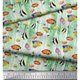 thumbnail image 2 of Soimoi Georgette Viscose Fabric Fish & Shells Ocean Printed Fabric 1 Yard 42 Inch Wide, 2 of 3