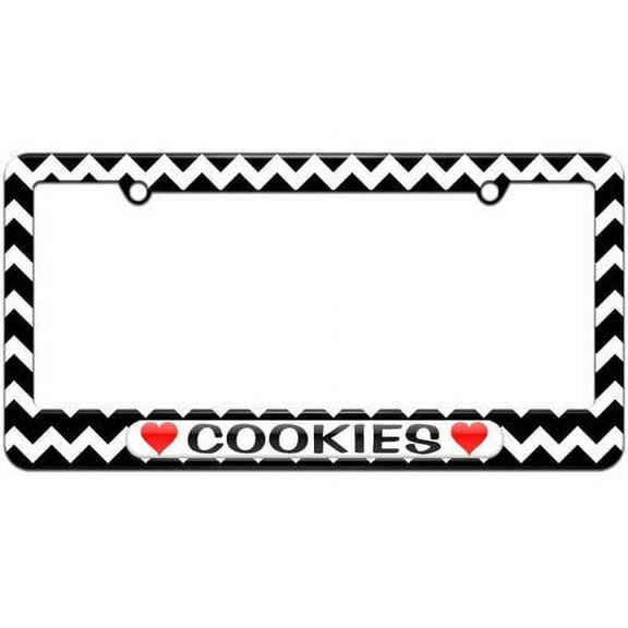 Cookies Love with Hearts License Plate Tag Frame, Multiple Colors