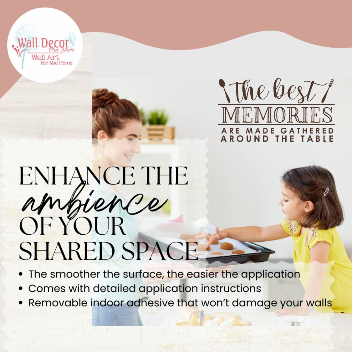 Wall Decals for Kitchen Best Memories Around the Table Words - Dining Room Quotes - Home Decor Decal Sticker Saying - Family Kitchen Wall Art Décor 36x20- Inch Chocolate Brown