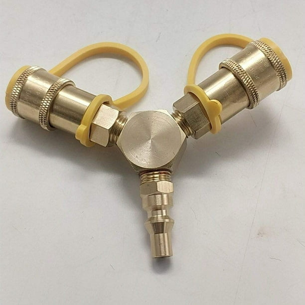 iMeshbean Propane Quick Connect Y Adapter,Propane Tank Splitter Adapter