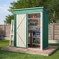 thumbnail image 5 of Asofer Outdoor Metal Storage Shed Galvanized Steel Tool House with Lockable Doors & Vents Waterproof for Backyard Garden Patio, Green, 5 of 9
