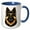 Blue/White, variant on 3drose, German Shepherd Dog Portrait, 11oz Magic Transforming Mug