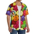thumbnail image 2 of Kdxio Men'S Hawaiian Shirt For Men Short Sleeve Shirt Brightly Colored Cupcakes Summer Casual Holiday Beach Button Down T-Shirts, 2 of 5