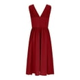 thumbnail image 6 of RYDCOT Beach Wedding Guest Dresses for Women Summer 2025 Sleeveless Deep V Neck Elegant Long Dress Casual Beach Vacation Dresses 2024&nbsp;Clearance Red, 6 of 6