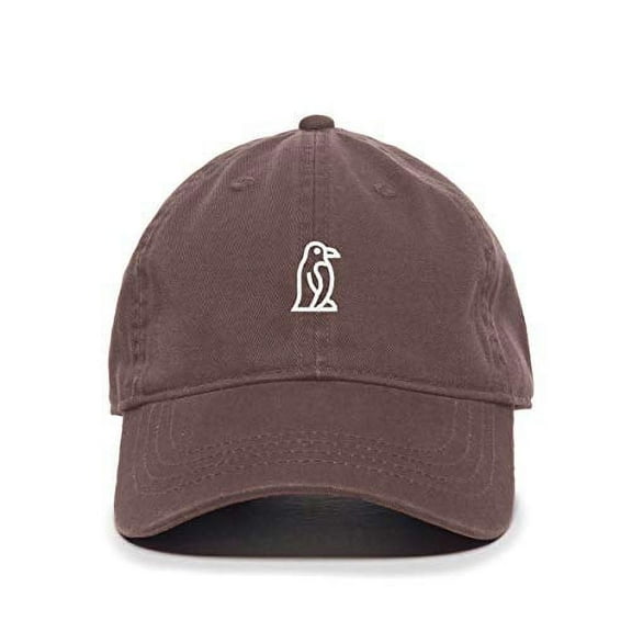 Tech Design Penguin Baseball Cap Embroidered Cotton Adjustable Dad Hat Brown