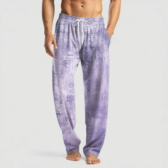 GrmtClth Mens Pajamas Lightweight Drawstring Bottoms 2025 Fashion Lounge Pants Soft Sleepwear with Pockets and Button Fly Blue XXL