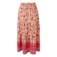 thumbnail image 5 of Long Flowy Skirts for Women Fashion Solid Color Soft & Lightweigh Women's Flowy Handkerchief Hemline Midi Skirt, 5 of 7