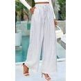 thumbnail image 3 of PRETTYGARDEN Womens Pants Elastic Waist Floral Lightweight Pants for Women Casual Wide Leg Pants Woman, 3 of 7