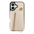 thumbnail image 2 of Allytechgroup Wallet Phone Case for iPhone 16 Plus, Built-in Shoulder Strap Lanyard Stand RFID Blocking Shockproof Protective Back Cover for iPhone 16 Plus, Beige, 2 of 7