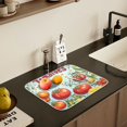 thumbnail image 5 of Yayeee Dish Drying Mat for Kitchen Counter 18" x 24" Microfiber Super Absorbent Coffee Decorative Pad, Blue Tomatoes, 5 of 9
