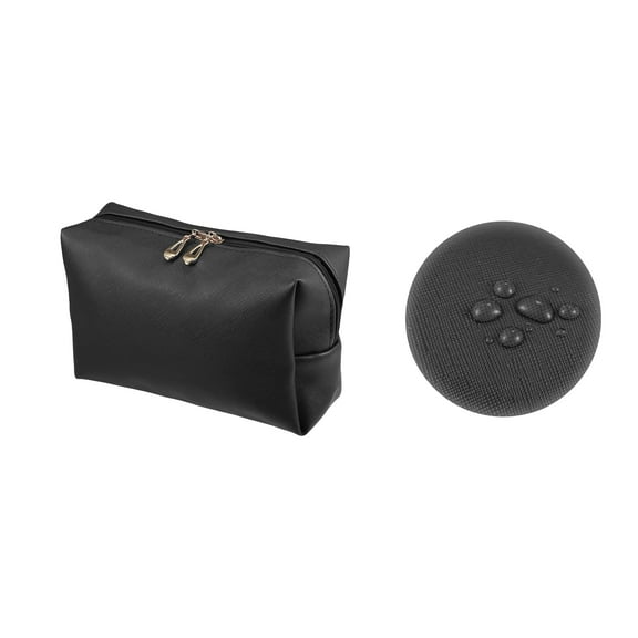 Vocoste Makeup Bag Cosmetic Travel Bag Waterproof PU Leather Case Makeup Bag for Women L Size Black 1 Pcs