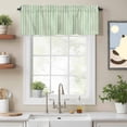 thumbnail image 2 of Sage Green Striped Kitchen Curtain Valances for Windows Farmhouse Short Curtains, Modern Simple Farmhouse Beige Rod Pocket Valance Curtain for Bedroom Cafe Living Room 42"x18", 2 of 8