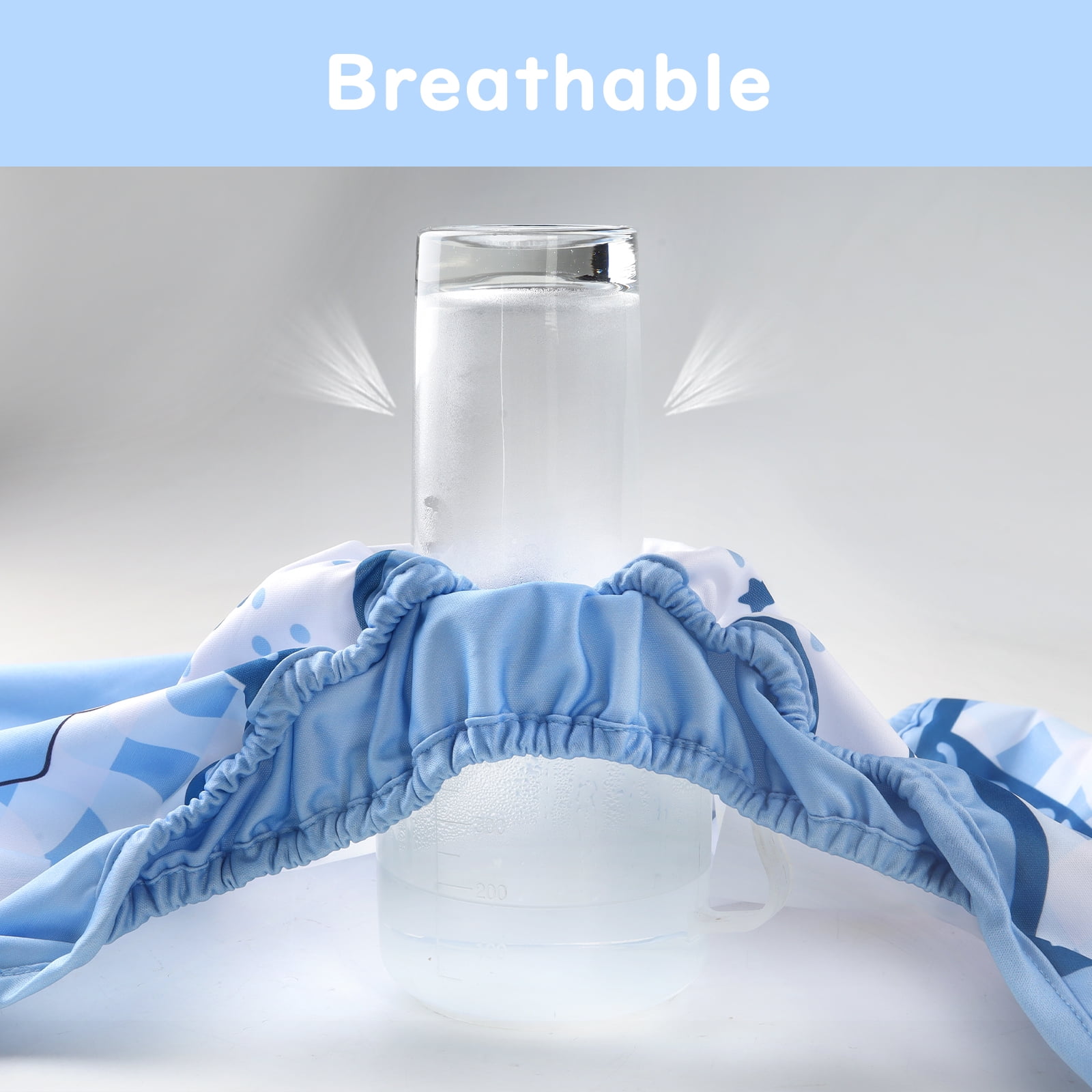 Littleforbig Washable Adjustable Reusable Waterproof Cloth Adult Diaper Wrap Cover - Little Blue S