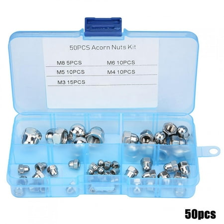 

50pcs M3/M4/M5/M6/M8 Acorn Nut Kit Stainless Steel Dome Head Cap Hex Nuts