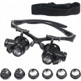 thumbnail image 1 of Magnifying Glasses with LED Light, Professional Magnifying Glasses, Hands Free Magnifying Glass for Close Up, Watch Repair, Crafts, 4 Interchangeable Lens 10X 15X 20X 25X, 1 of 5