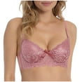 thumbnail image 2 of Fatuov Women's Full Coverage Bra with Underwire Solid Color Push Up Breathable Everyday Bra for Casual, Supportive Lightly Lined Bra 36B, Pink, 2 of 5