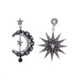 thumbnail image 1 of RV Pendientes de luna y sol, plata de ley con diamantes de imitación, pendiente punk, línea de oreja, pendientes largos asimétricos para mujeres, adolescentes, joyería, pendientes vintage bohemios dorados Sailing Electrónica, 1 of 4