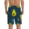 thumbnail image 2 of Balery Avocado in Space Men's Cotton Knit Pajama Shorts Waistband & Pockets,Short Pajama Pants-Large, 2 of 8