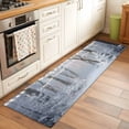 thumbnail image 3 of Grey White Christmas Kitchen Runner Rug 2x6 Washable Runners for Hallway Non Slip Xmas Tree Forest Snowflake Large Area Rug Indoor Floor Carpet for Bathroom Laundry Entryway Bedroom Living Room, 3 of 8