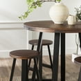 thumbnail image 4 of Walker Edison 5-Piece Rustic Counter-Height Dining Set, Mahogany/Black, 4 of 9