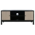 thumbnail image 2 of SAFAVIEH Ajana 2 Door 1 Shelf Media Stand, Black /Greige Doors (47.3 in. W x 15.8 in. D x 20 in. H), 2 of 7