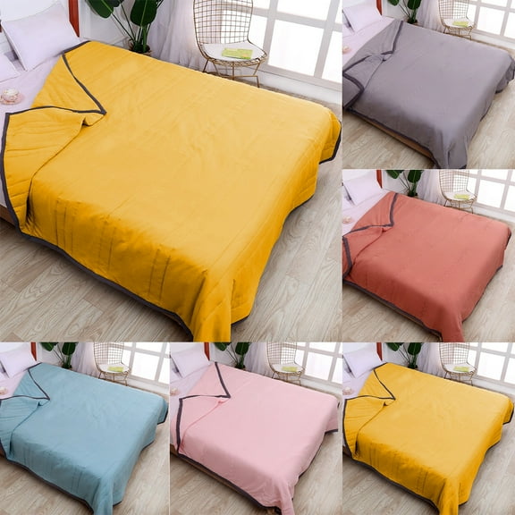 Summer Blanket Bed Blanket Skin Friendly Plain Print Washed Cotton Bed Blanket Cool Comforter Hot Sleeping Summer Comforter Ventilated Comforter