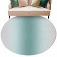 thumbnail image 2 of Turquoise Grey Ombre Round Rugs 6ft, Modern Abstract Art Gradient Non Slip Washable Rug Runner, Low Pile Indoor Floor Carpet Mat Bathroom Rugs for Living Room, Bedroom, Kids Room, 2 of 9