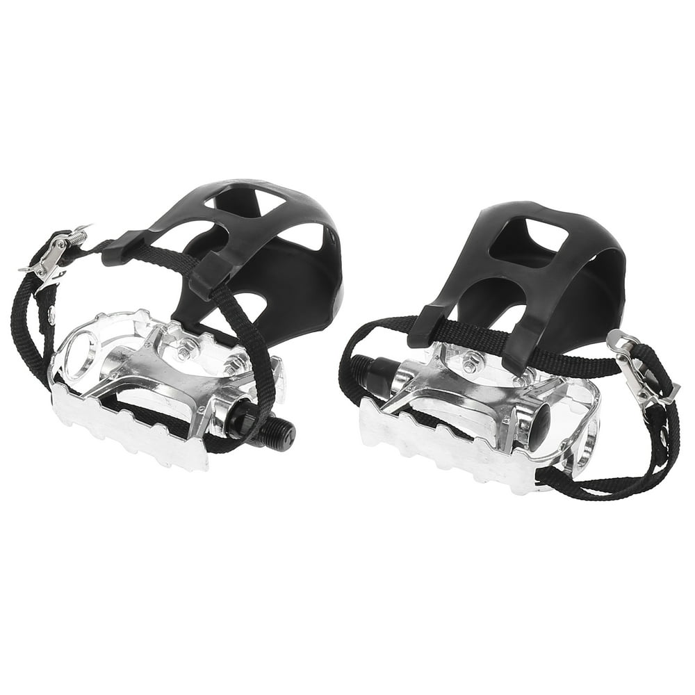 1 Pair Road Bicycle Bike Pedals 9/16" Spindle Platform with Toe Clips