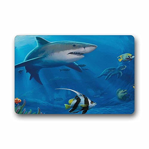 QIFEIHA Finding Nemo Shark Doormat Outdoor Indoor Floor Mats Non-Slip Bathroom Mats Rug Size 23.6x15.7 Inch