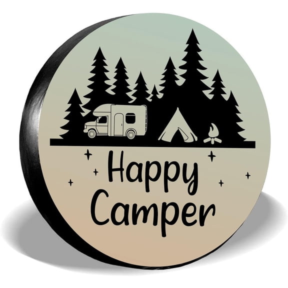 House Pattern Spare Tire Cover Adventure Trip Dust-Proof Universal Spare Tire Covers Fit for Jeep Trailer RV SUV Truck Travel Trailer Camper Accessories(14" Fit 23-27inch Tire Diameter) Silver